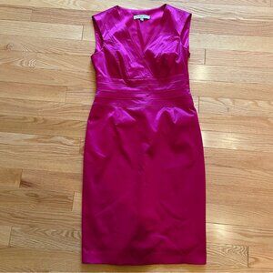 Magenta midi fitted dress